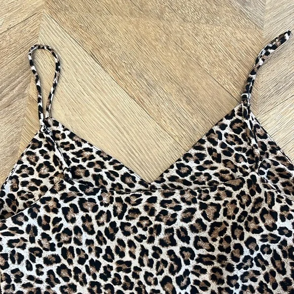 AUDREY 3+1 Dress Womens Sz Medium Brown Animal Print Slip dress - Picture 8 of 12